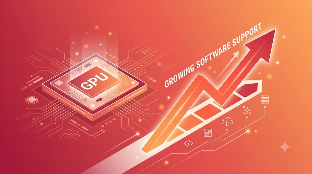 AMD GPUのROCm対応が進む様子のイメージ