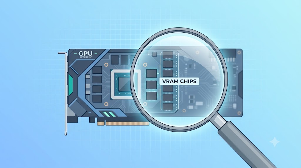 ゲーミングPC選びでVRAM容量を確認するイメージ