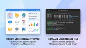 WindowsとLinuxを比較するイメージ