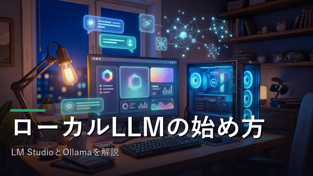 ローカルLLMを自宅のパソコンで始めるイメージ