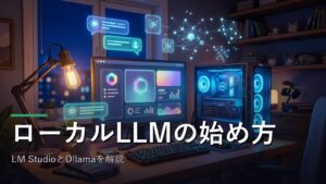 ローカルLLMを自宅のパソコンで始めるイメージ