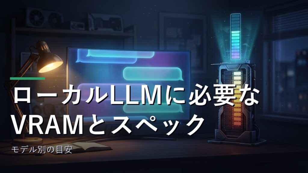 ローカルLLMに必要なVRAMのイメージ