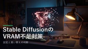 Stable DiffusionのVRAM不足対策のイメージ
