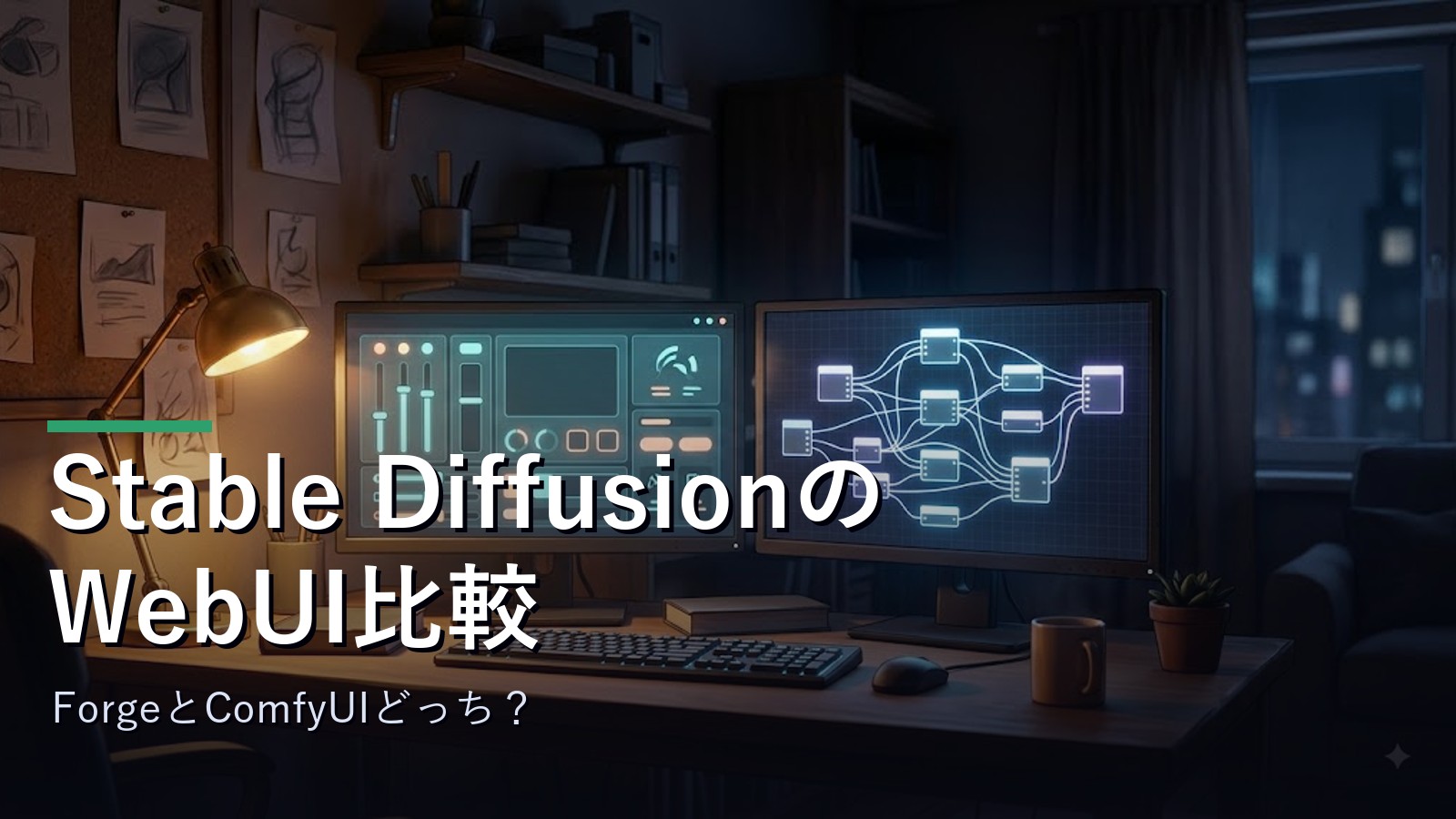 Stable DiffusionのWebUI比較のイメージ