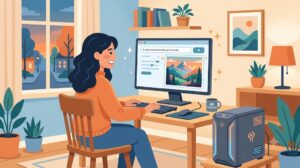 自宅のPCでStable Diffusionをローカル生成しているイメージ