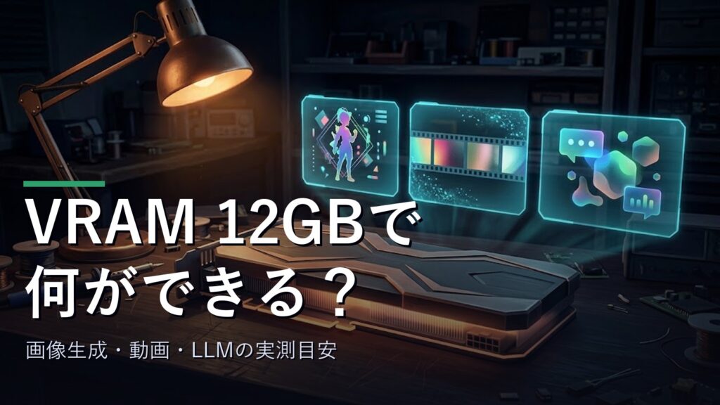 VRAM 12GBのグラボでできることのイメージ