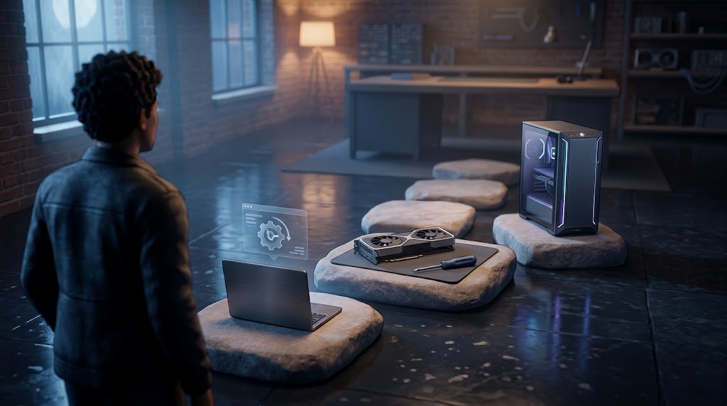 スペック不足のPCをどうするか考えるイメージ